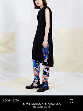 MM6 Maison Margiela Resort 2015 Black Knit Tunic Dress Tape Detail M